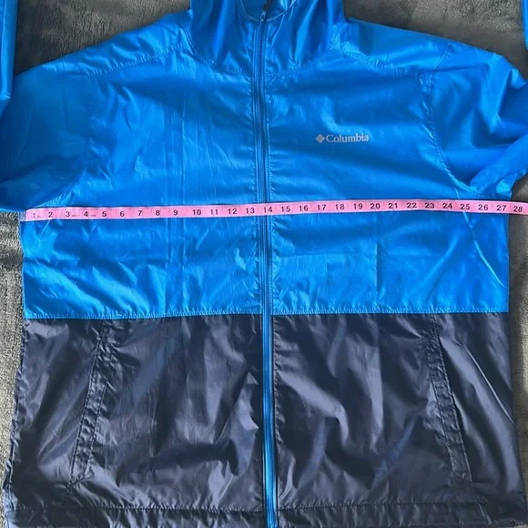 NWOT Columbia Men's Jacket Center Ridge Windbreaker Hooded Size XL Blue/Navy - Picture 3 of 13